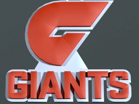 AFL GWS Giants keychain badge printable and renderable 3D Print Model