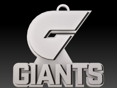 AFL GWS Giants keychain badge printable and renderable 3Dプリントモデル