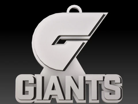 AFL GWS Giants keychain badge printable and renderable 3D Print Model