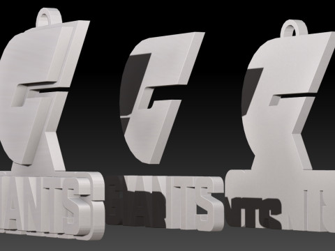 AFL GWS Giants keychain badge printable and renderable 3Dプリントモデル