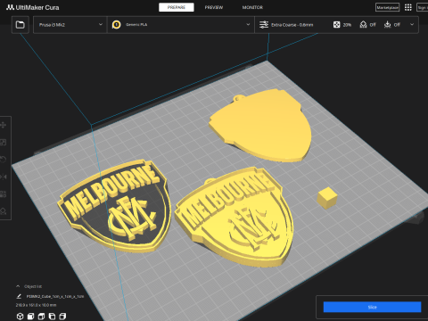 AFL Melbourne keychain badge printable and renderable 3D Baskı Modeli