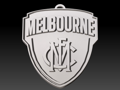 AFL Melbourne keychain badge printable and renderable 3D Baskı Modeli