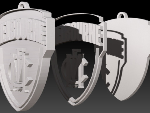 AFL Melbourne keychain badge printable and renderable 3D Baskı Modeli