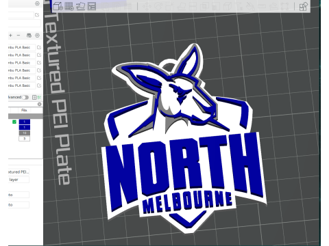 AFL North Melbourne keychain badge printable and renderable 3D Принт Модель