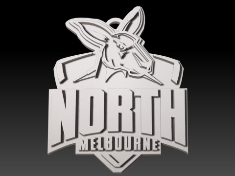 AFL North Melbourne keychain badge printable and renderable Model Cetak 3D