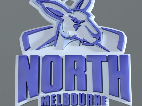 AFL North Melbourne keychain badge printable and renderable Model Cetak 3D