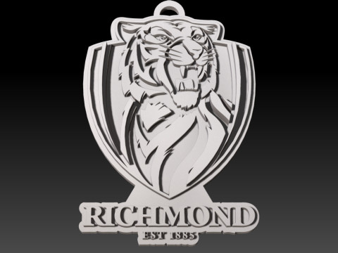 AFL Richmond Tigers keychain badge printable and renderable 3D प्रिंट मॉडल