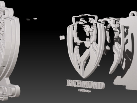 AFL Richmond Tigers keychain badge printable and renderable 3D प्रिंट मॉडल