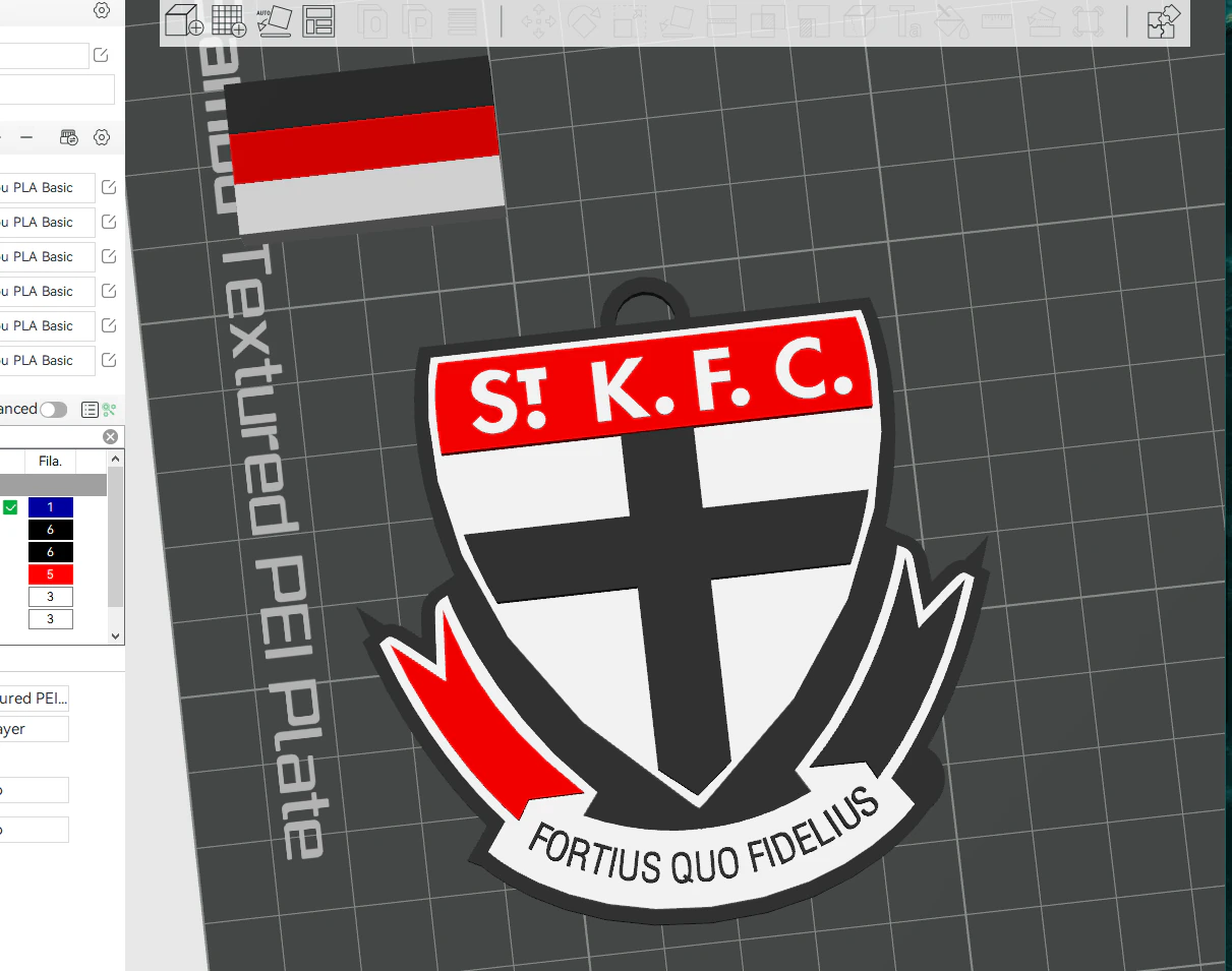 AFL St Kilda FC keychain badge printable and renderable 3D Print Model .c4d .max .obj .3ds .fbx .stl .blend 