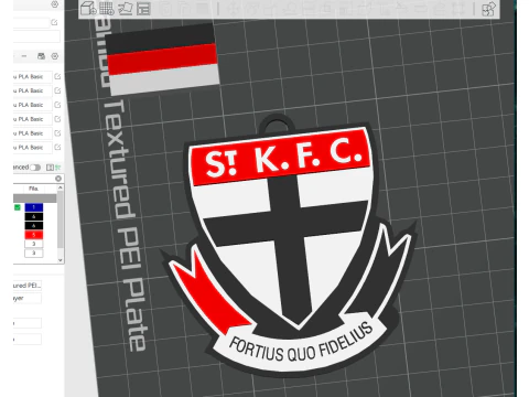 AFL St Kilda FC keychain badge printable and renderable 3D Print Model