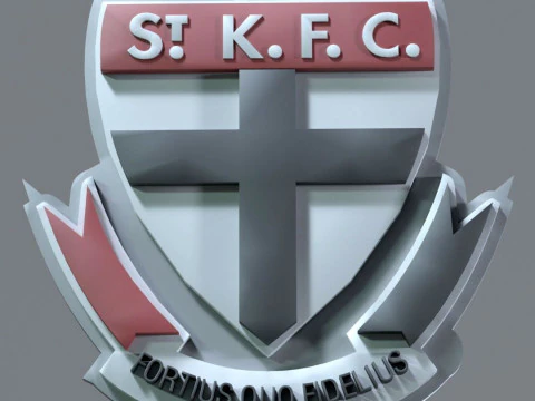 AFL St Kilda FC keychain badge printable and renderable 3D Print Model