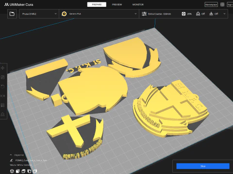 AFL St Kilda FC keychain badge printable and renderable 3D Print Model