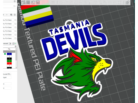 AFL Tasmania Devils keychain badge printable and renderable 3D Print Model
