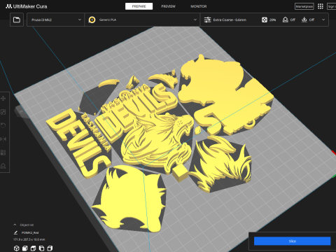 AFL Tasmania Devils keychain badge printable and renderable Modello di stampa 3D
