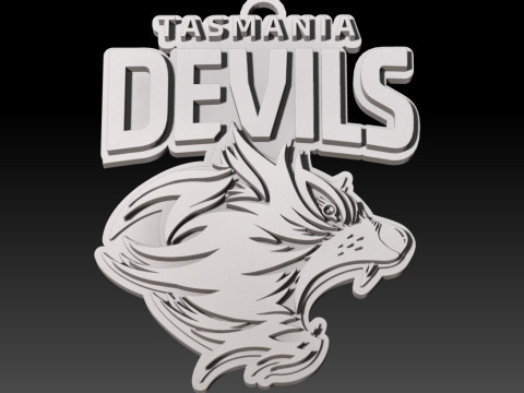 AFL Tasmania Devils keychain badge printable and renderable Modello di stampa 3D