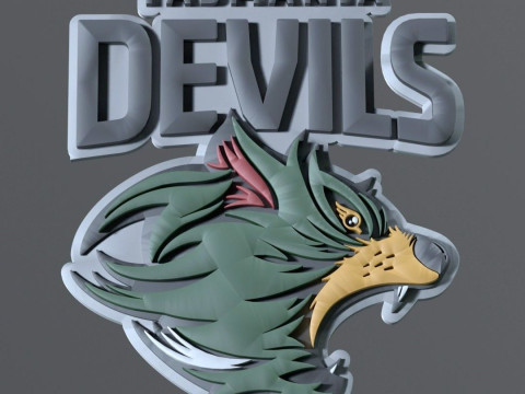 AFL Tasmania Devils keychain badge printable and renderable Modello di stampa 3D