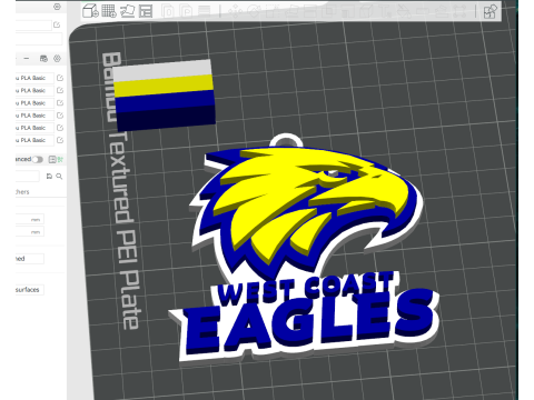 AFL West Coast Eagles keychain badge printable and renderable 3D Print Model