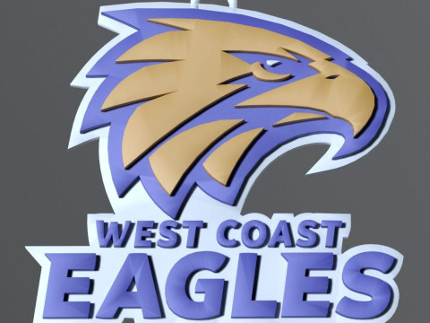 AFL West Coast Eagles keychain badge printable and renderable 3Dプリントモデル