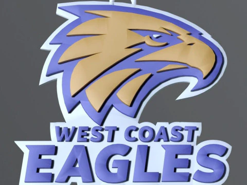 AFL West Coast Eagles keychain badge printable and renderable 3D Print Model