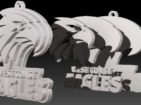 AFL West Coast Eagles keychain badge printable and renderable 3D Print Model