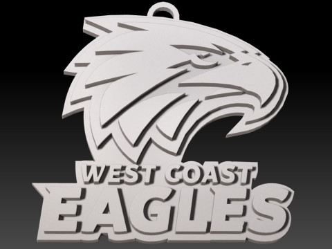 AFL West Coast Eagles keychain badge printable and renderable 3Dプリントモデル