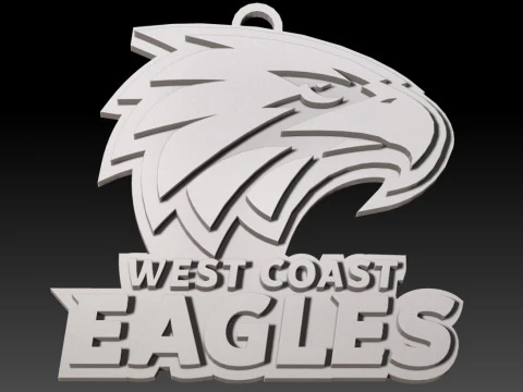 AFL West Coast Eagles keychain badge printable and renderable 3D Print Model