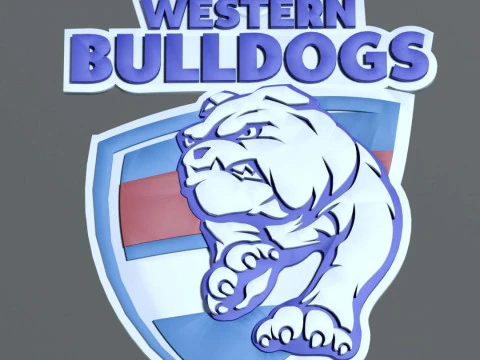 AFL Western Bulldogs keychain badge printable and renderable 3D Print Model