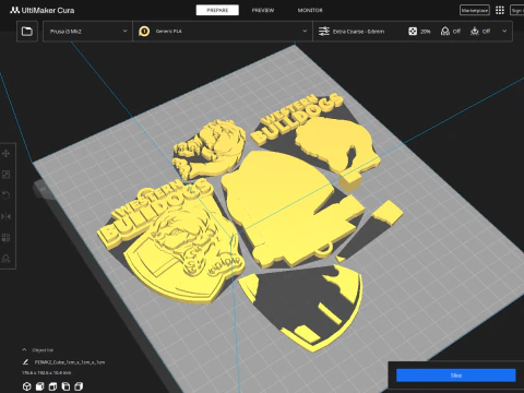 AFL Western Bulldogs keychain badge printable and renderable 3D Print Model