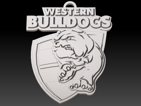 AFL Western Bulldogs keychain badge printable and renderable 3D Принт Модель