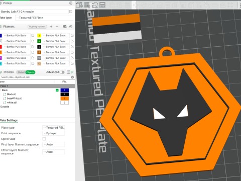 Premier League Wolverhampton Wanderers United keychain badge printable and renderable 3Dプリントモデル