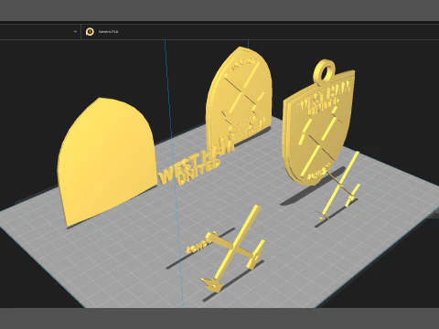 Premier League West Ham United United keychain badge printable and renderable 3D Print Model