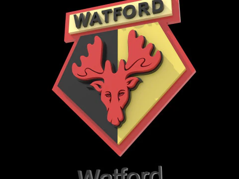 Premier League West Watford keychain badge printable and renderable 3D Print Model