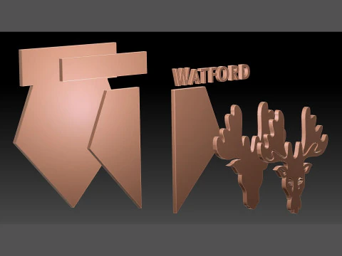 Premier League West Watford keychain badge printable and renderable 3D Print Model