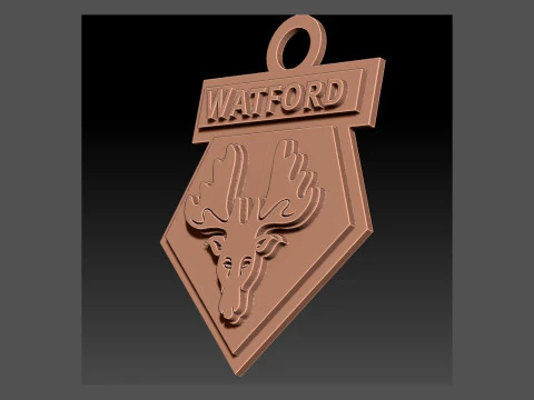 Premier League West Watford keychain badge printable and renderable 3D Print Model