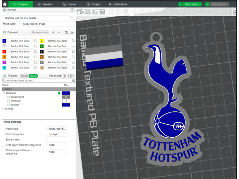 Premier League Tottenham Hotspur keychain badge printable and renderable Modelo de Impressão 3D