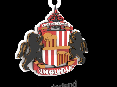 Premier League Sunderland keychain badge printable and renderable Modelo de Impressão 3D