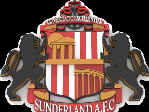 Premier League Sunderland keychain badge printable and renderable Modelo de Impressão 3D