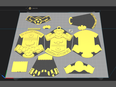 Premier League Southampton keychain badge printable and renderable 3D Принт Модель