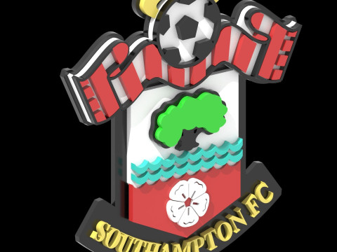 Premier League Southampton keychain badge printable and renderable 3D Принт Модель