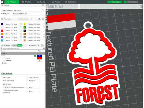 Premier League Nottingham Forest keychain badge printable and renderable Modelo de Impressão 3D