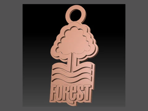 Premier League Nottingham Forest keychain badge printable and renderable 3D Print Model