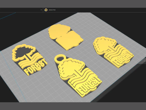 Premier League Nottingham Forest keychain badge printable and renderable 3D Print Model