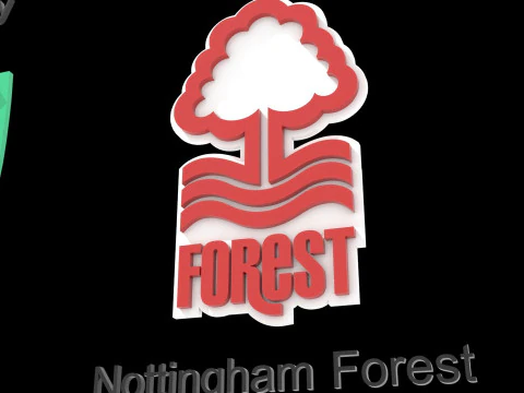 Premier League Nottingham Forest keychain badge printable and renderable 3D Print Model