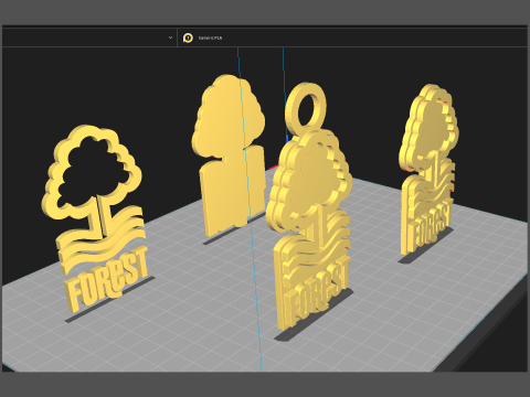 Premier League Nottingham Forest keychain badge printable and renderable 3Dプリントモデル