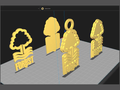 Premier League Nottingham Forest keychain badge printable and renderable 3D Print Model