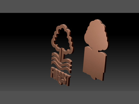 Premier League Nottingham Forest keychain badge printable and renderable 3Dプリントモデル