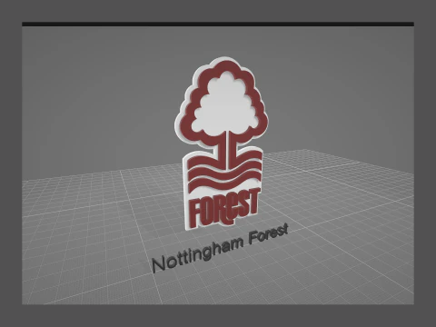 Premier League Nottingham Forest keychain badge printable and renderable 3D Print Model