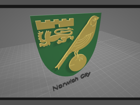 Premier League Norwich City keychain badge printable and renderable Modèles 3D en vedette