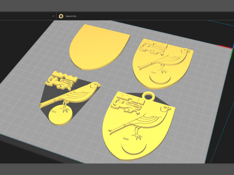 Premier League Norwich City keychain badge printable and renderable Modèles 3D en vedette