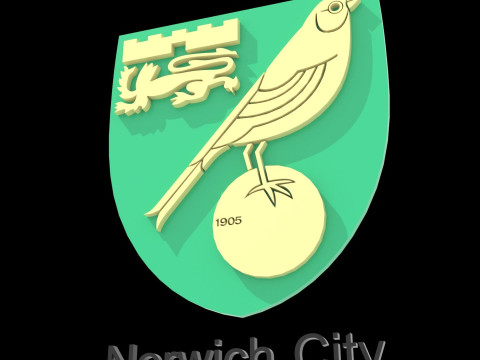 Premier League Norwich City keychain badge printable and renderable Modèles 3D en vedette